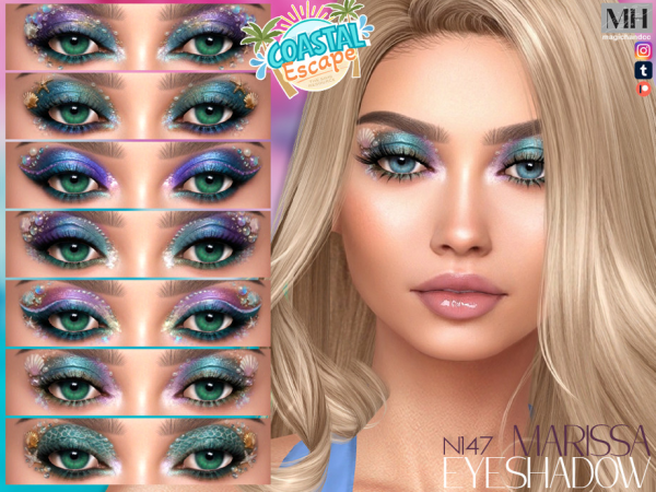 Alpha Coastal Escape Marissa Eyeshadow - The Sims 4 Custom Content