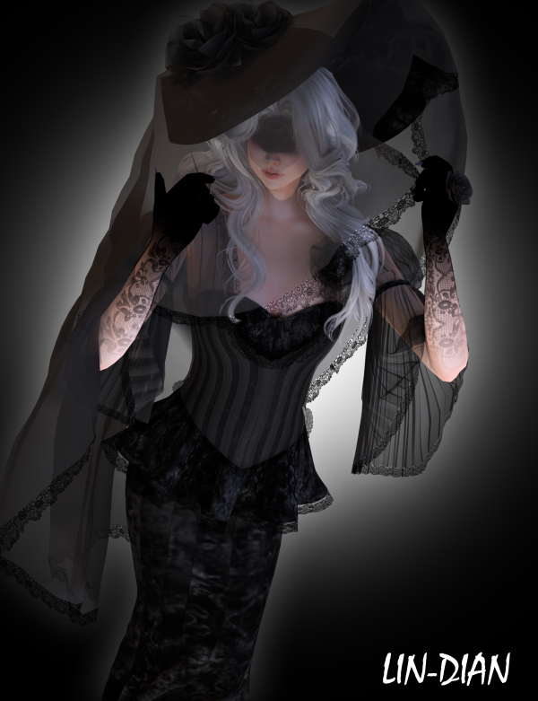 Alpha LIN DIAN Retro Halloween strapless maxi dress by simsfinds - The Sims 4 Custom Content