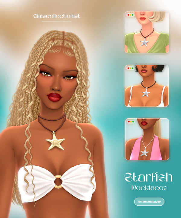 Maxis Match Starfish Necklaces by simsfinds - The Sims 4 Custom Content