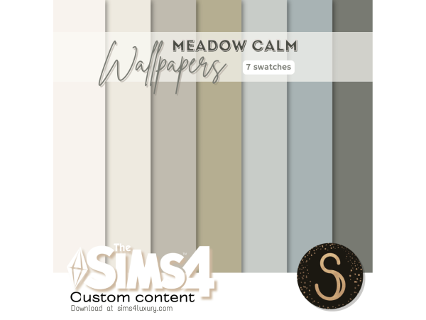 Mix Sims4Luxury Nursery Meadow Calm Wallpapers - The Sims 4 Custom Content