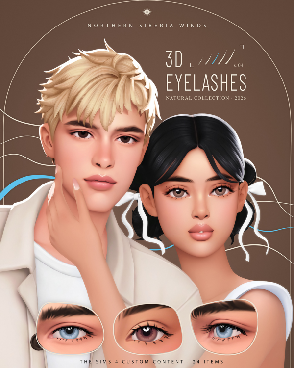 Maxis Match NATURAL 3D EYELASHES COLLECTION by simsfinds - The Sims 4 Custom Content