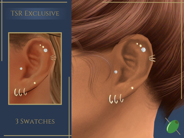 Alpha Vanessa Ear Piercings - The Sims 4 Custom Content