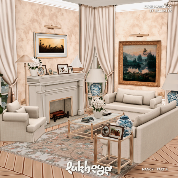 Maxis Match NANCY Part 4 Living Room by simsfinds - The Sims 4 Custom Content