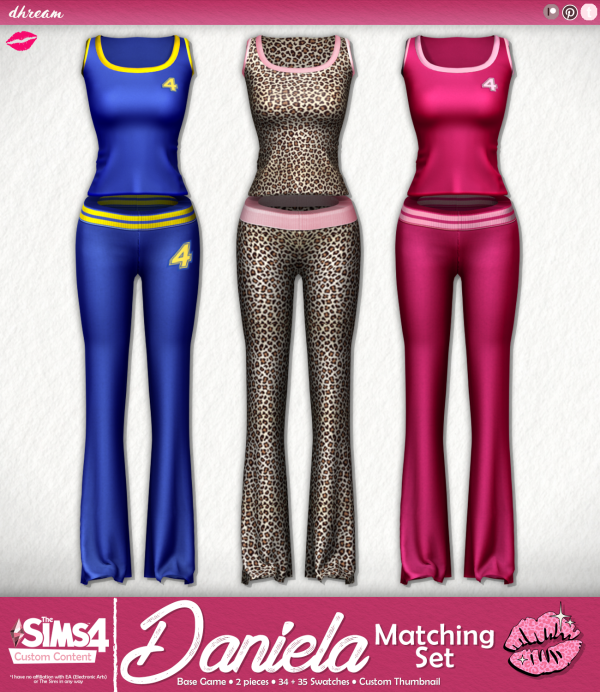 Mix Daniela Matching Set by simsfinds - The Sims 4 Custom Content