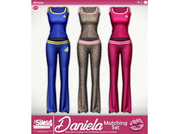 Mix Daniela Matching Set by dhream - The Sims 4 Custom Content