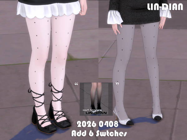 Sims 4 Mix Calcetines CC: LIN-DIAN Gradient And Polka dot socks