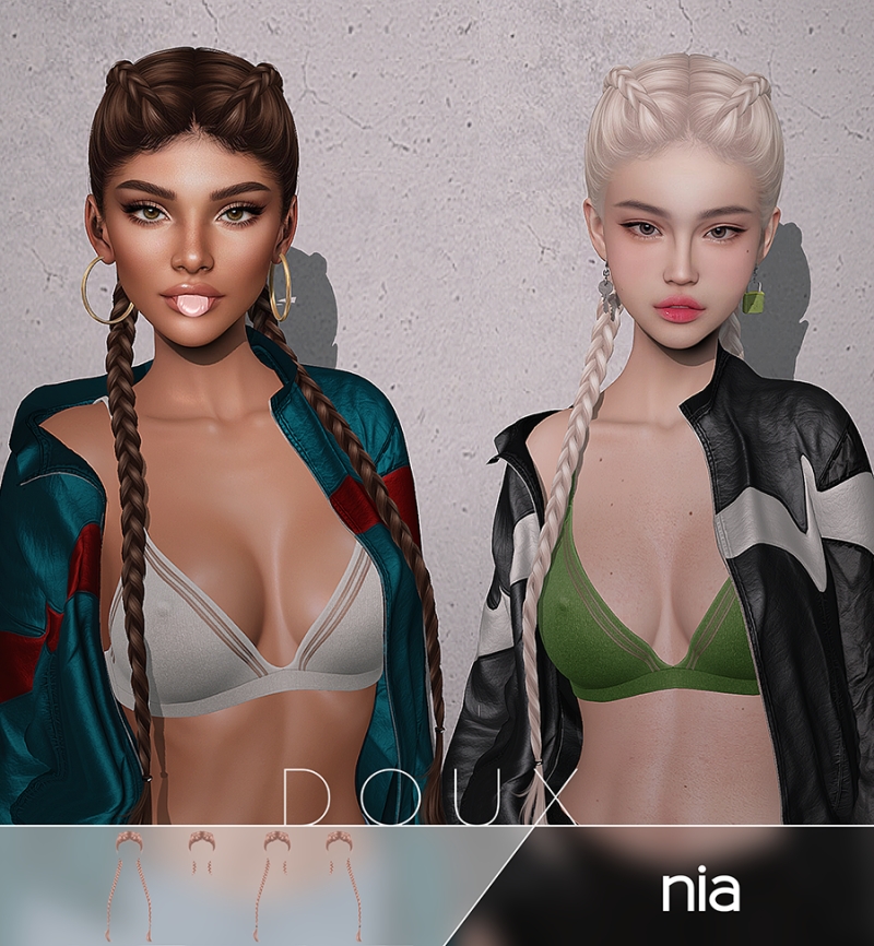 Alpha DOUX Nia Hairstyle by douxhair - The Sims 4 Custom Content