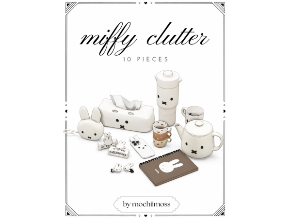 Maxis Match miffy Clutter Set by mochiimoss - The Sims 4 Custom Content