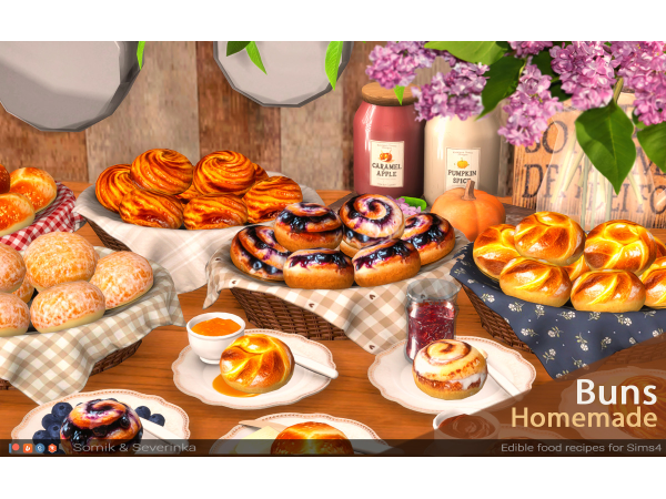 Alpha Homemade Buns by Somik_Severinka - The Sims 4 Custom Content