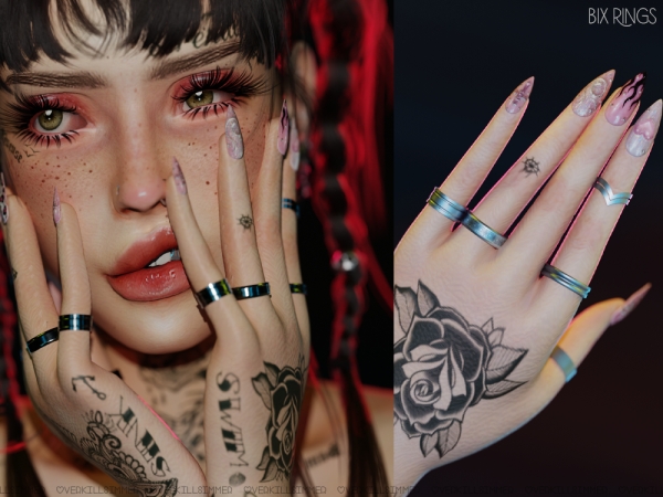 Mix Bix rings - The Sims 4 Custom Content