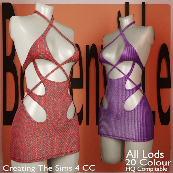 Alpha Boe_Jennara Calista Short Dress by boegenville - The Sims 4 Custom Content