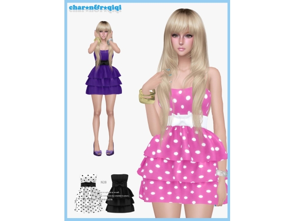 Mix [charonroqiqi]N28_dress - The Sims 4 Custom Content