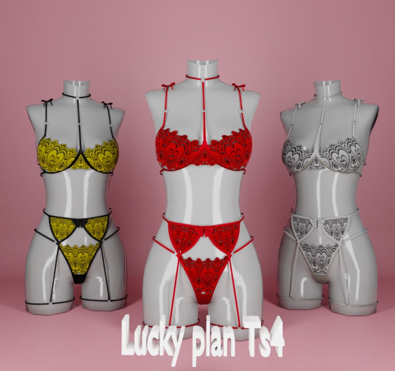 Alpha Lucky plan_Ririko Kinoshita lingerie by lucky-plan-ts4 - The Sims 4 Custom Content