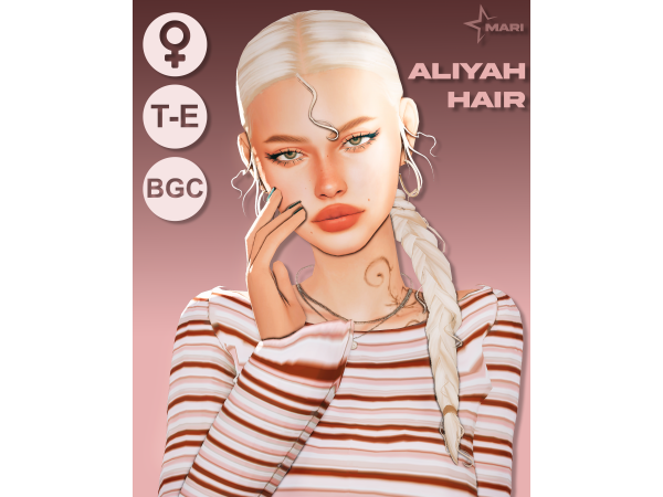 Maxis Match aliyah hair by marinaan - The Sims 4 Custom Content