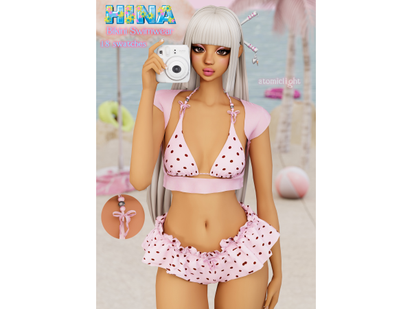 Maxis Match Hina bikini swimwear by atomiclight - The Sims 4 Custom Content