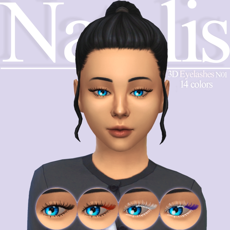 Mix 3D Eyelashes for kids - The Sims 4 Custom Content
