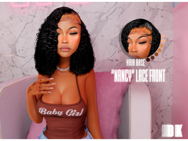 Alpha Nancy Lace Front by darkpink - The Sims 4 Custom Content
