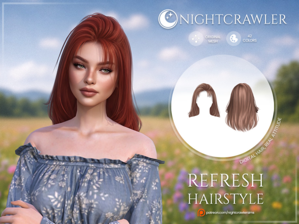 Alpha Nightcrawler Refresh Hair STYLE B by Nightcrawler_Sims - The Sims 4 Custom Content