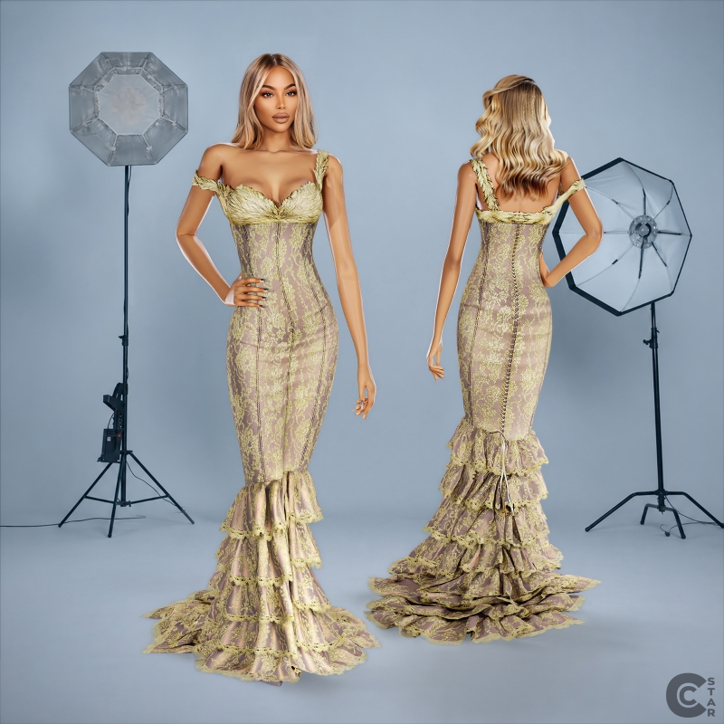 Alpha Mermaid Gown with Ruffled Train cool_content_star by cool_content_star - The Sims 4 Custom Content