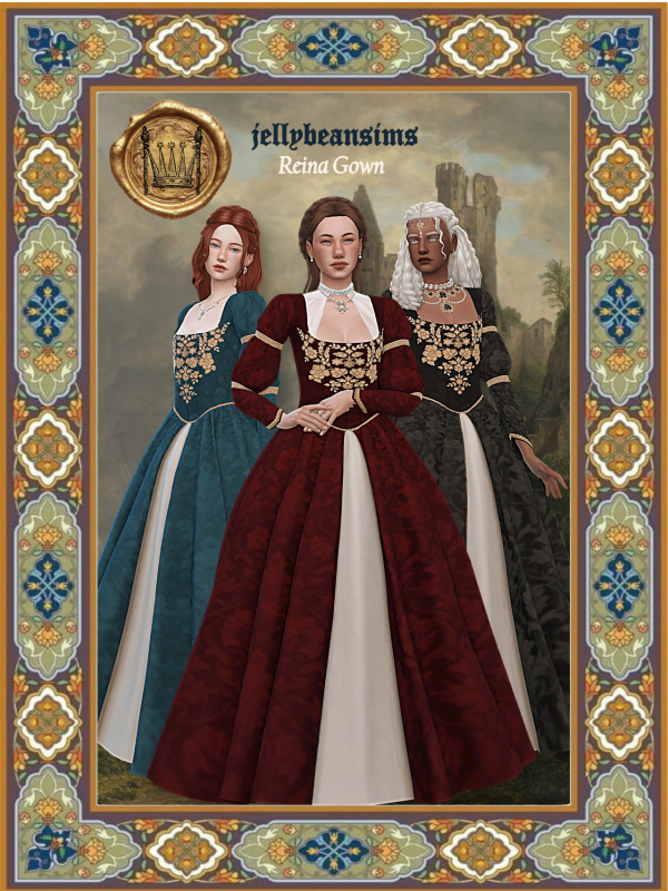 Mix [jellybeanssims]ReinaGown by simsfinds - The Sims 4 Custom Content