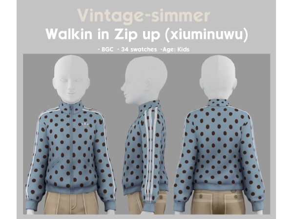 Maxis Match Walkin in Zip up simmer by vintage - The Sims 4 Custom Content