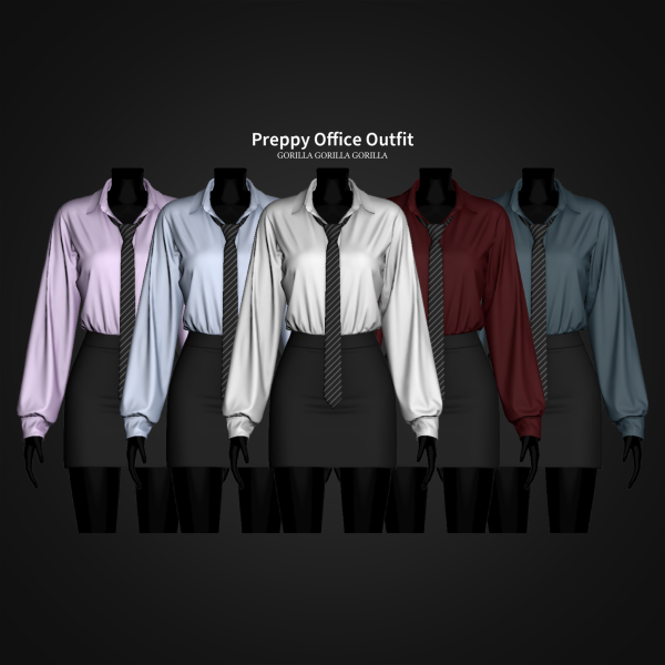 Alpha Preppy Office Outfit by simsfinds - The Sims 4 Custom Content