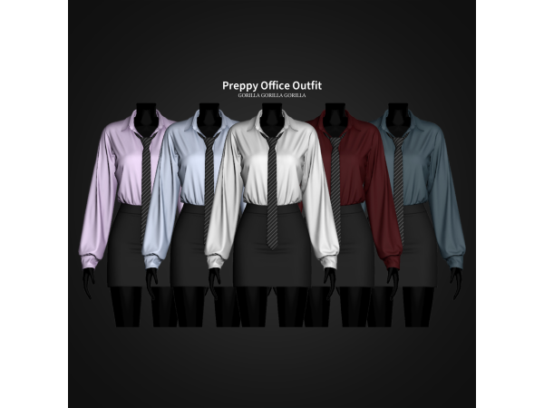 Alpha Preppy Office Outfit by gorillax3 - The Sims 4 Custom Content