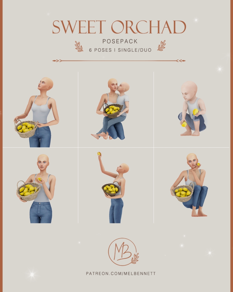 Mix Sweet Orchad Acc and Posepack by melbennett - The Sims 4 Custom Content