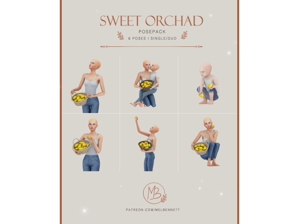 Mix Sweet Orchad Acc and Posepack - The Sims 4 Custom Content