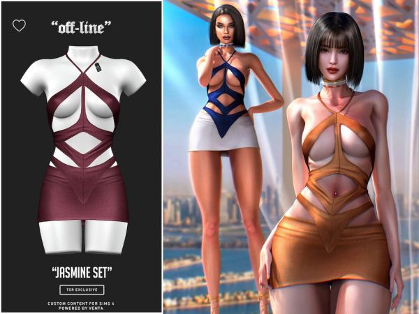 Alpha Off Line Jasmine Set by VentaStudio - The Sims 4 Custom Content