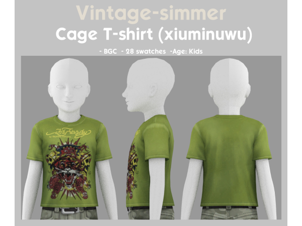 Maxis Match Cage T shirt simmer by vintage - The Sims 4 Custom Content