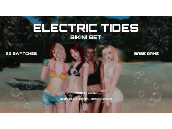 Mix [norden] ELECTRIC TIDES BIKINI SET - The Sims 4 Custom Content