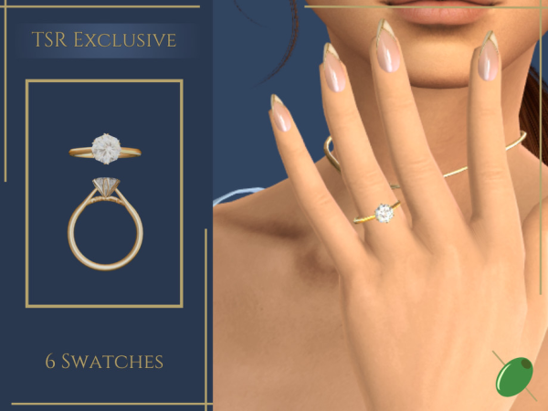 Alpha Solitaire Diamond Engagement Ring - The Sims 4 Custom Content