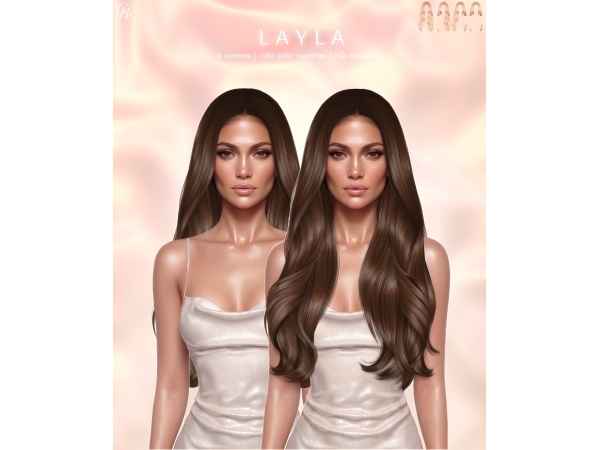Alpha Layla Hairstyle - The Sims 4 Custom Content