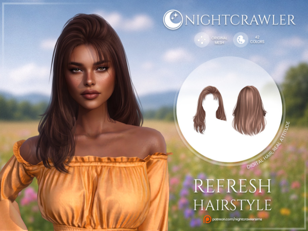 Alpha Nightcrawler Refresh Hair STYLE C by Nightcrawler_Sims - The Sims 4 Custom Content