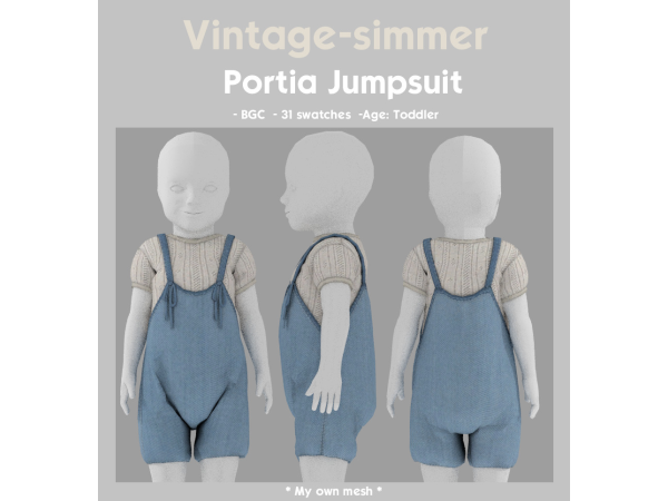 Alpha Portia Jumpsuit simmer by vintage - The Sims 4 Custom Content