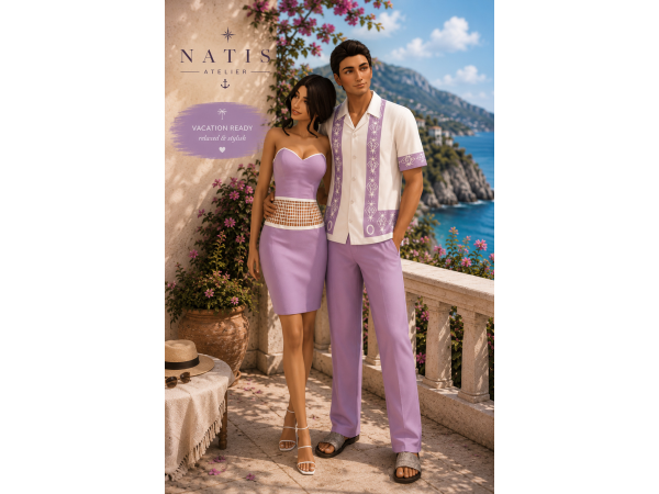 Maxis Match Vacation Couple by natisatelier - The Sims 4 Custom Content