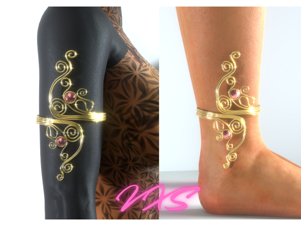 Alpha ArmLeg Cuff by VikaXSkull - The Sims 4 Custom Content