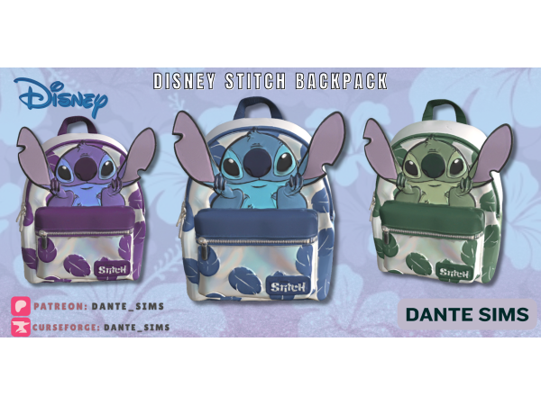 Alpha Disney Stitch backpack - The Sims 4 Custom Content