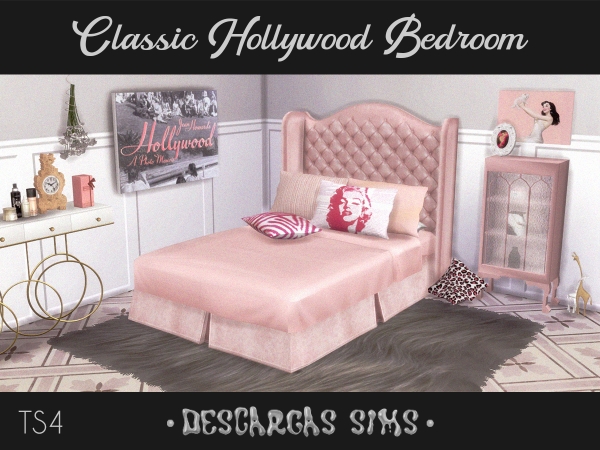 Alpha Classic Hollywood Bedroom - The Sims 4 Custom Content