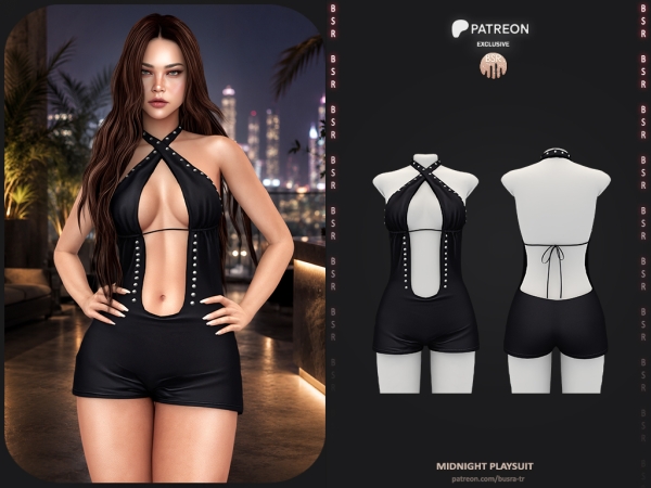 Alpha Midnight Playsuit P277 - The Sims 4 Custom Content