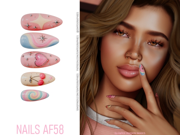 Alpha Nails AF58 - The Sims 4 Custom Content