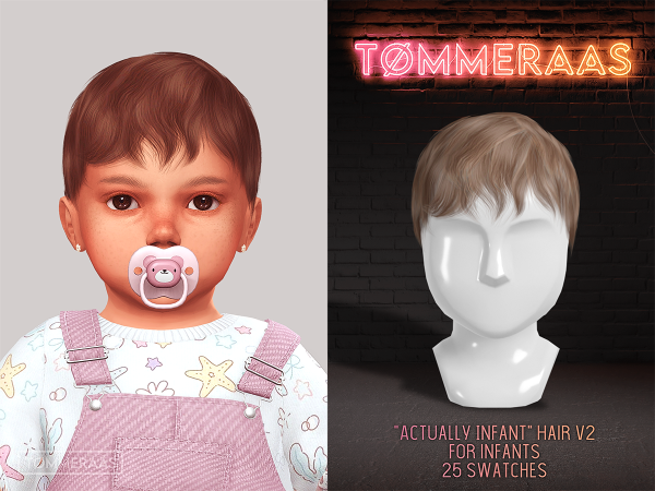 Alpha TØMMERAAS Actually Infant Hair V2 for Infants - The Sims 4 Custom Content