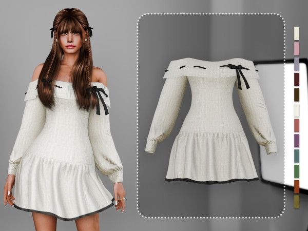 Alpha Aurelia Knitted Dress - The Sims 4 Custom Content