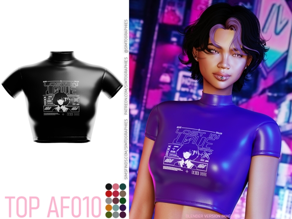 Alpha Top AF010 - The Sims 4 Custom Content
