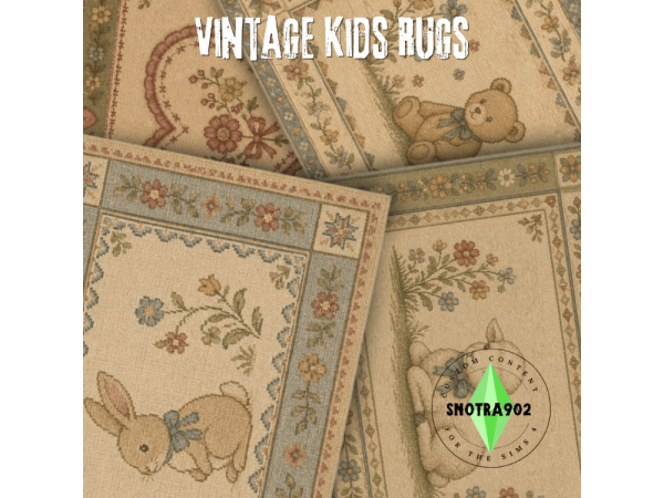 Alpha Vintage Kids Rugs by Snotra902 - The Sims 4 Custom Content