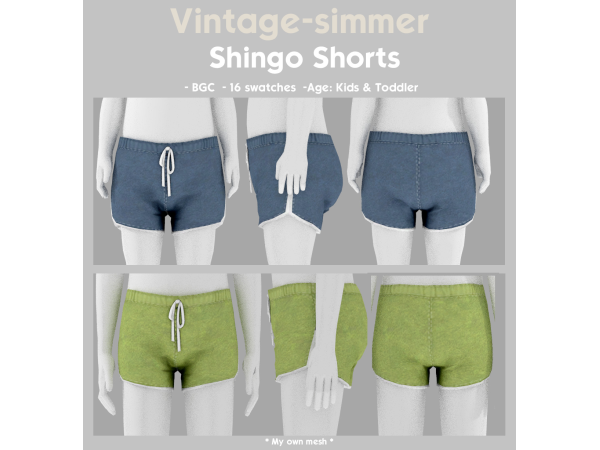 Alpha Alpha Shorts for Kids toddlers simmer by vintage - The Sims 4 Custom Content
