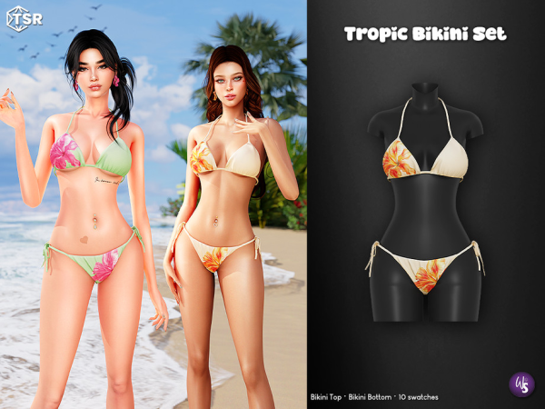 Alpha Tropic Bikini Set - The Sims 4 Custom Content