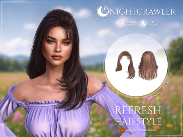 Alpha Nightcrawler Refresh Hair STYLE D by Nightcrawler_Sims - The Sims 4 Custom Content