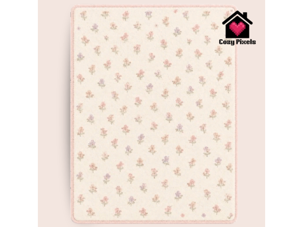 Sims 4 Mix Alfombras CC: Floral Rug [Cozy Pixels]